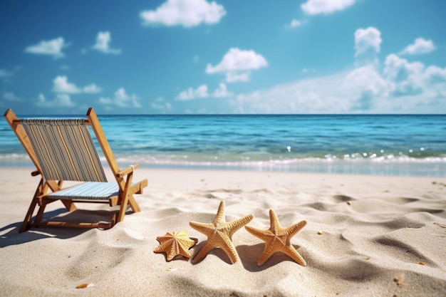 El fondo relajante de la playa con accesorios