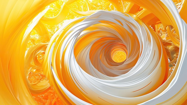 El fondo de remolino naranja y blanco los colores vibrantes crean un patrón hipnótico