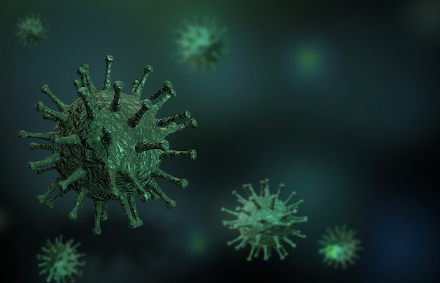 Fondo de render 3d de coronavirus