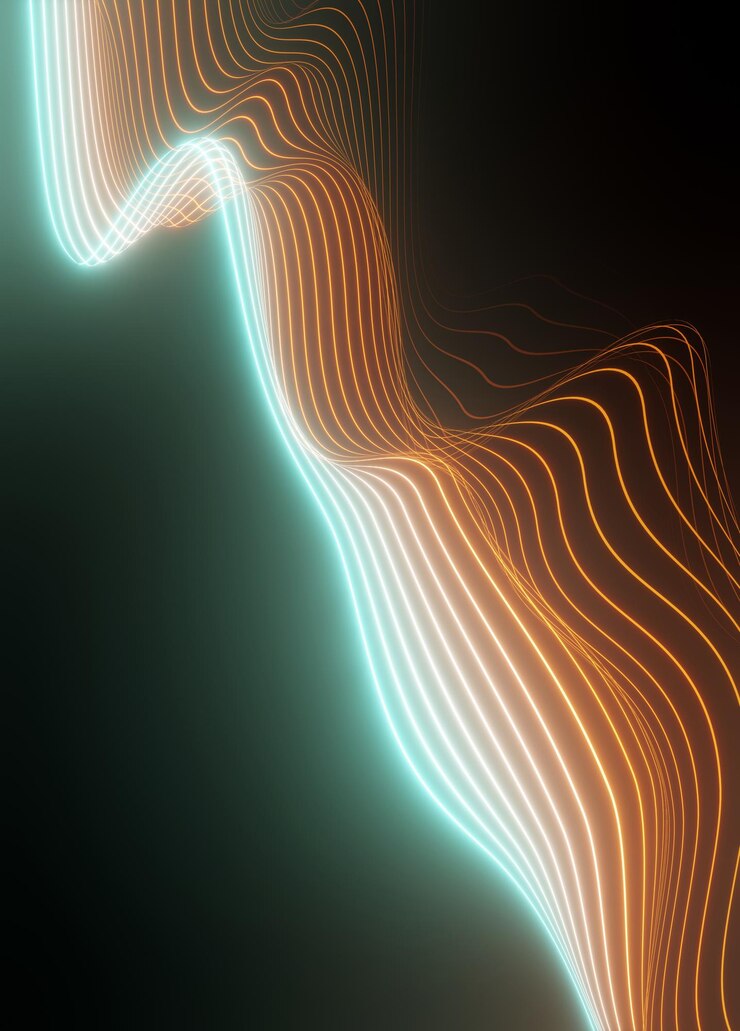 Foto fondo de renderizado 3d abstracto oscuro con onda brillante