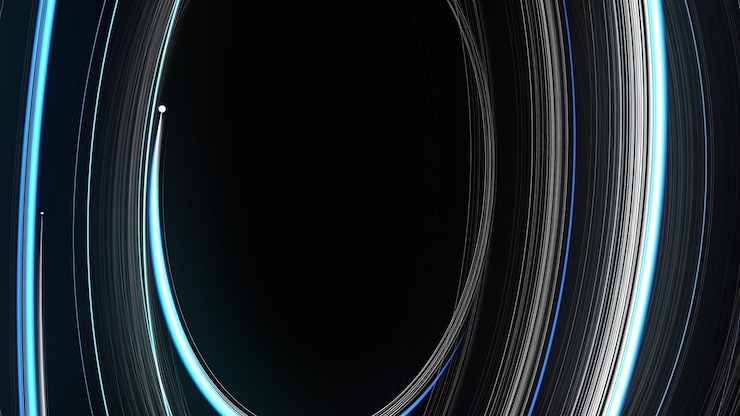 Foto fondo de renderizado 3d de líneas de brillo giratorias en espiral abstractas generadas por computadora