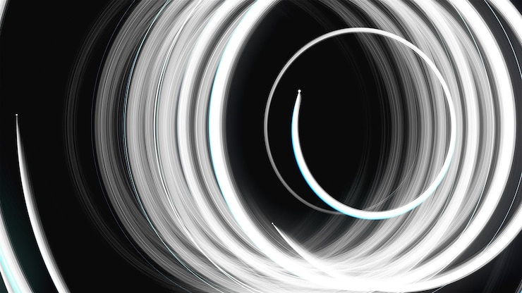 Foto fondo de renderizado 3d de líneas de brillo giratorias en espiral abstractas generadas por computadora