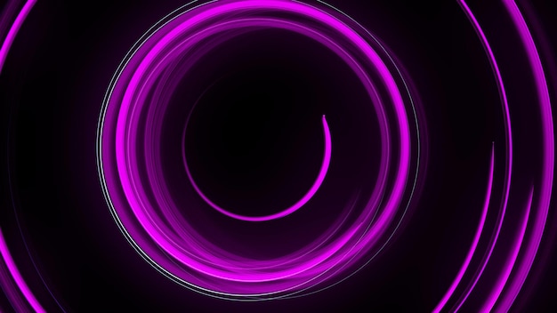 Fondo de renderizado 3D de líneas de brillo giratorias en espiral abstractas generadas por computadora
