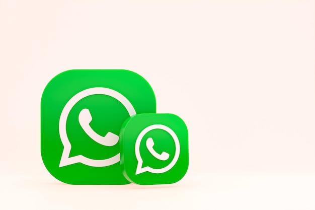 Fondo de representación de icono 3d de logotipo de Whatsapp