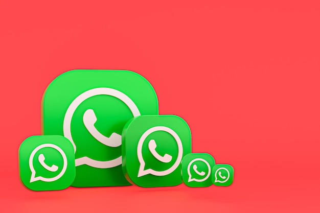 Fondo de representación de icono 3d de logotipo de Whatsapp