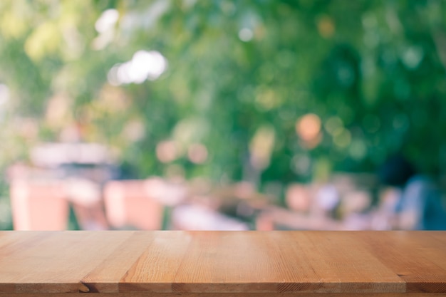 Fondo de restaurante al aire libre borrosa