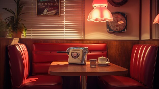 El fondo de un restaurante retro de moda