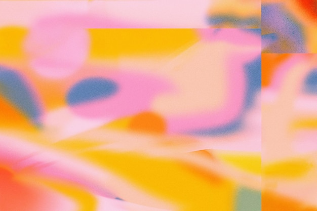 Fondo retro de gradiente de los años 70 con textura granulada y formas borrosas