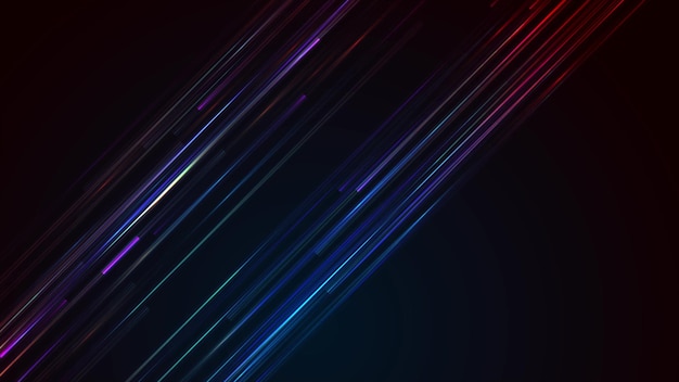 Fondo retro de tecnología abstracta de líneas de neón coloridas