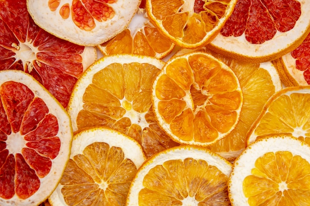 Fondo de rodajas de pomelo y limón de naranja seca