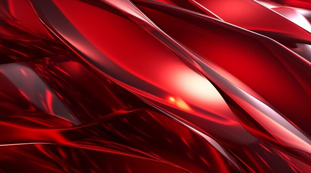 Foto fondo rojo abstracto con líneas lisas y ondas renderizado en 3d
