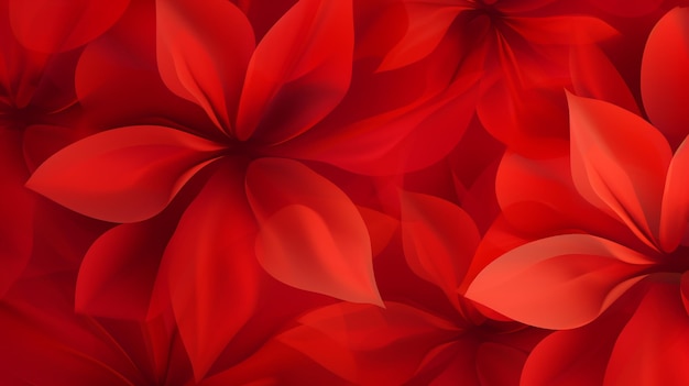Fondo rojo abstracto con pétalos de flores