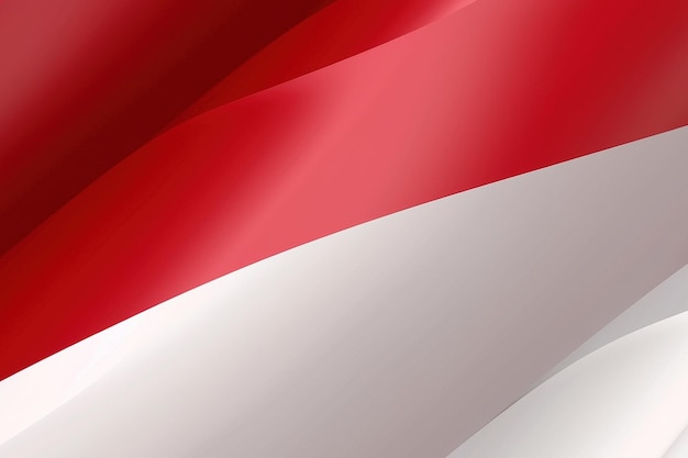 Fondo rojo y blanco ondeando la bandera nacional de Indonesia ondeó un primer plano muy detallado