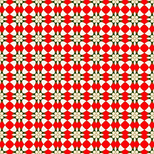 Un fondo rojo y blanco con un patrón de flores.