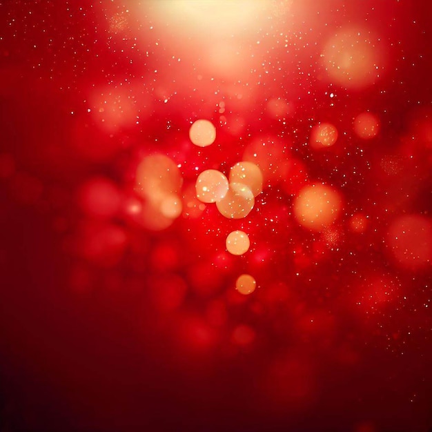 Foto un fondo rojo con un bokeh dorado y la palabra navidad en él
