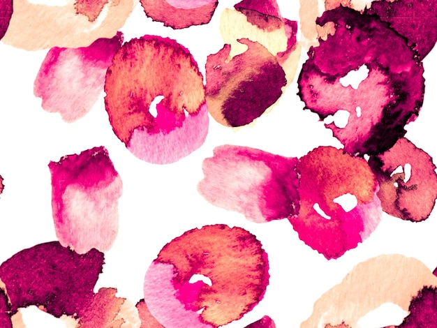 Fondo rojo carmesí de la vendimia del verano. Flores y hojas florecientes naranjas cítricas de acuarela. Vibrante estampado de sakura y jazmín. Patrón floral de Ayurveda. Patrón sin fisuras de bio jazmín.