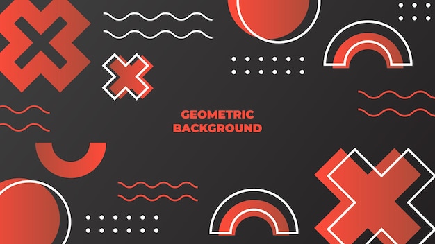 Fondo rojo geométrico plano vibrante para banner de folleto o plantilla de presentación