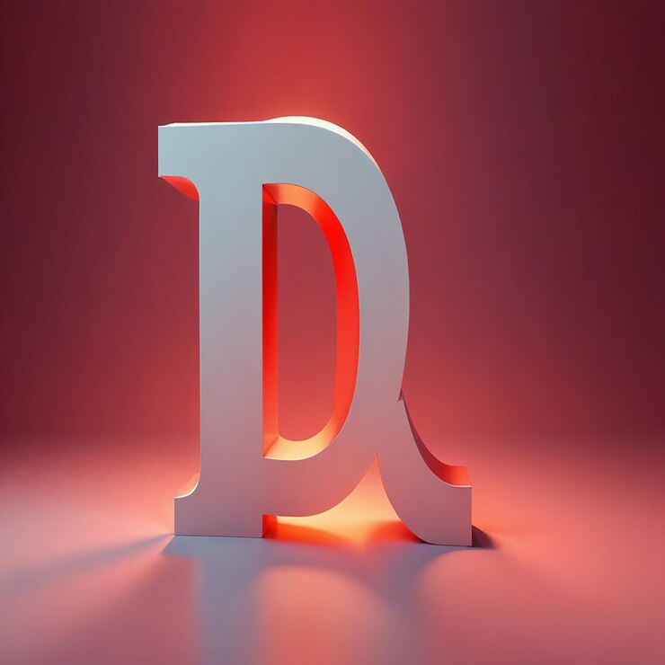 Foto fondo rojo con una letra d y un fondo rojo