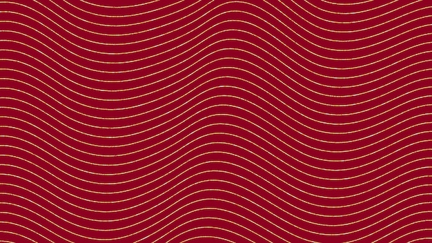 Fondo rojo y líneas doradas.