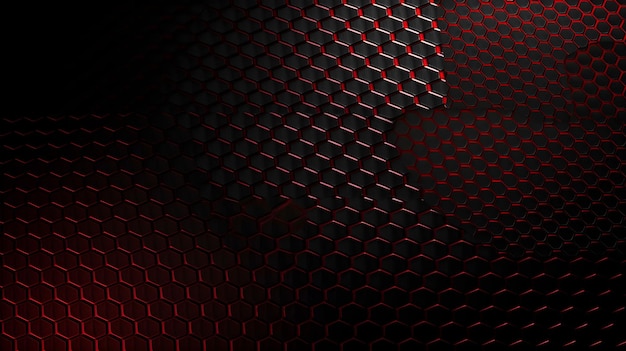 Fondo rojo y negro con un patrón hexagonal