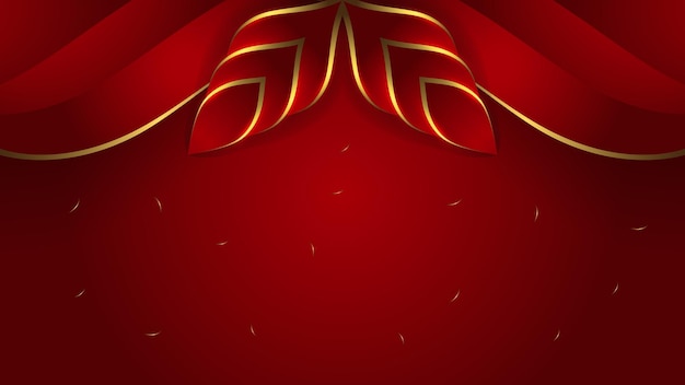 Fondo rojo con oro de lujo