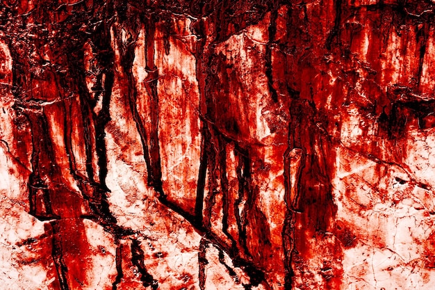 Fondo rojo paredes sucias y sangrientas aterradoras porque las paredes de fondo están llenas de manchas de sangre y arañazos