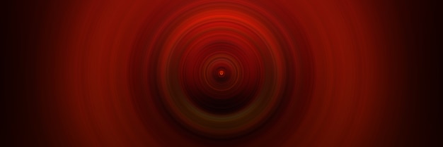 Fondo rojo redondo abstracto. Círculos desde el punto central. Imagen de círculos divergentes. Rotación que crea círculos.