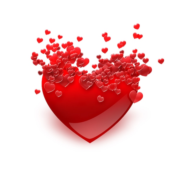 Fondo romántico con corazones rojos