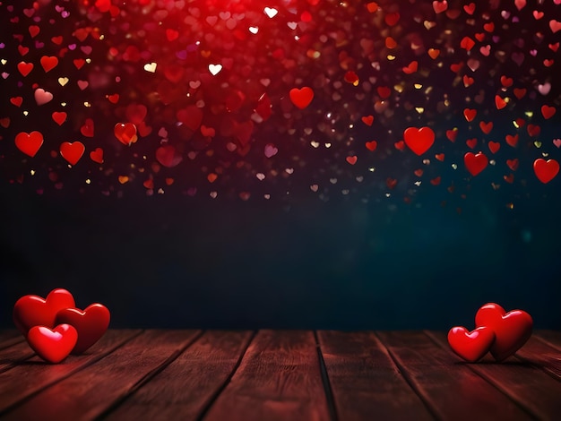 el fondo romántico de los corazones