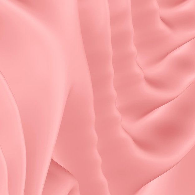 Fondo rosa abstracto con ondas suaves y líneas curvas en renderizado 3d