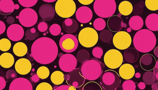 Foto un fondo rosa y amarillo con burbujas