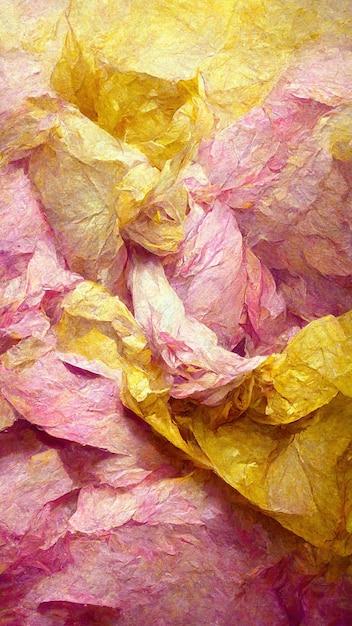 Fondo rosa amarillo con la textura del papel arrugado