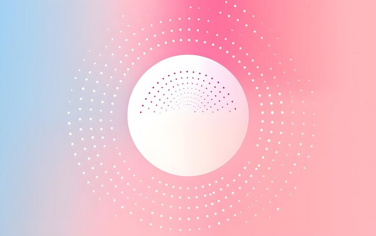 Foto un fondo rosa y azul con un círculo y la palabra círculo.