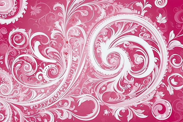 Un fondo rosa y blanco con un diseño giratorio