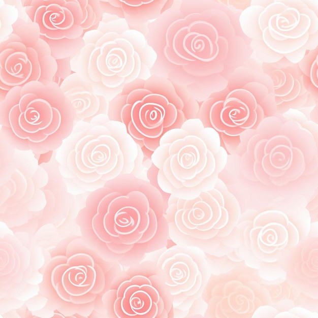 Un fondo rosa y blanco con rosas rosas y blancas.