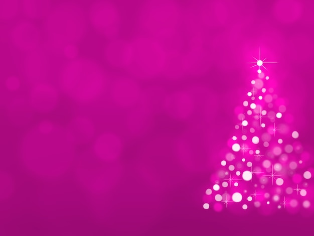 Fondo rosa brillante Defocused con árbol de Navidad iluminado