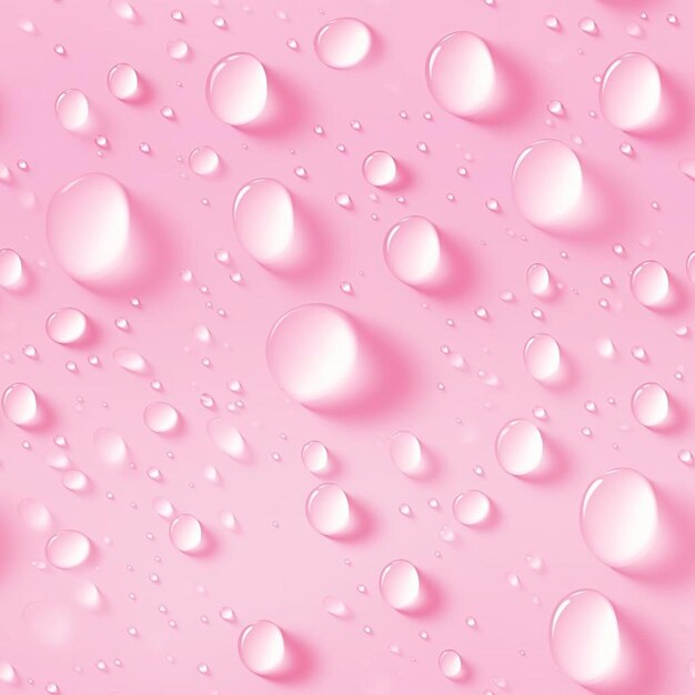 Foto un fondo rosa con burbujas y gotas de agua.