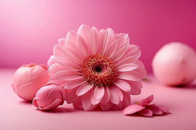 fondo rosa claro y detalles en el calabozo con flores bonitas