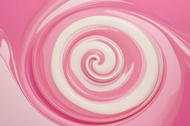 Foto un fondo rosa con crema en él y un remolino de rosa claro