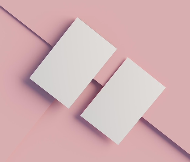Un fondo rosa con dos cuadros cuadrados blancos.