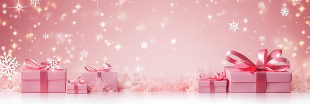 fondo rosa con estrellas y caja de regalos