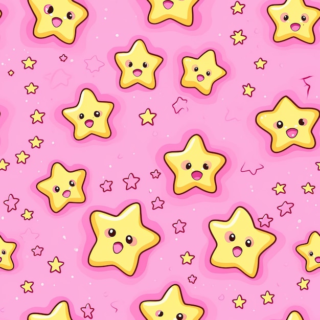Un fondo rosa con estrellas y las palabras felices en él.