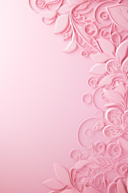 Foto fondo rosa con flores para invitaciones de boda ia generativa