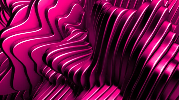 Fondo rosa con líneas. Representación 3d