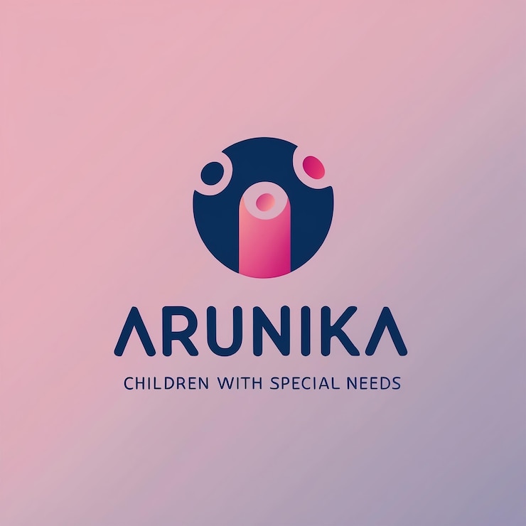 Foto un fondo rosa con un logotipo para un niño con un gran círculo y las palabras vertina en él