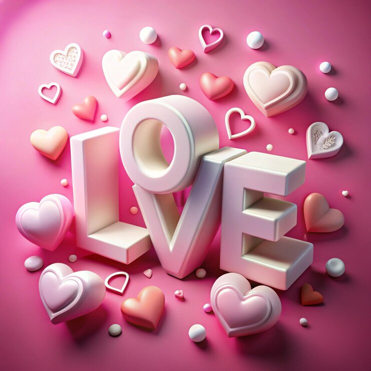 un fondo rosa con muchos corazones y la palabra amor
