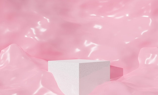 Fondo rosa pastel abstracto. Representación 3d linda para pedestal, escenario y producto de exhibición.