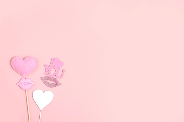 Fondo rosa pastel de San Valentín