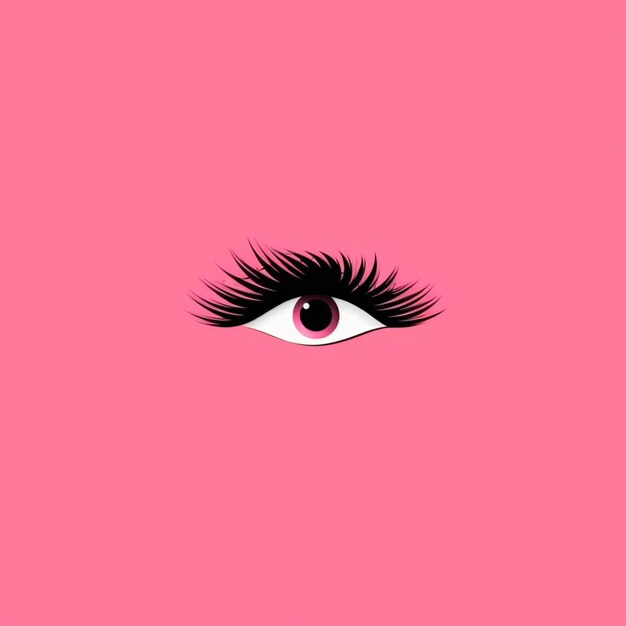 Foto un fondo rosa con un primer plano de un ojo generativo de una mujer ai