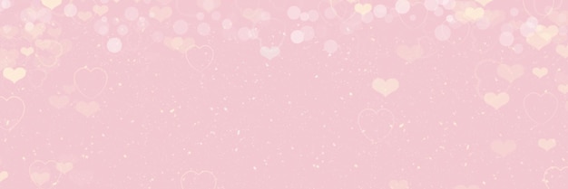 Fondo rosa romántico con corazones gran banner abstracto